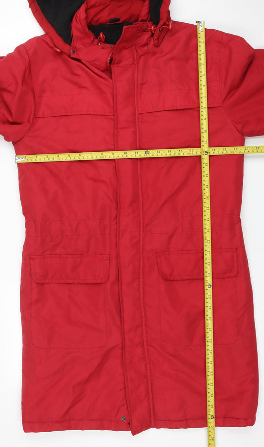 Womens UK Size S Cotton Traders Red Parka Coat