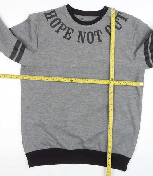 Mens UK Size M Hope Not Out Grey Pullover Sweatshirt