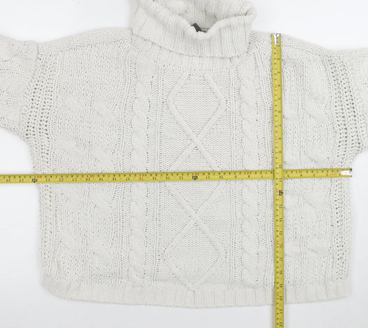 Womens UK Size M Primark White Pullover Jumper