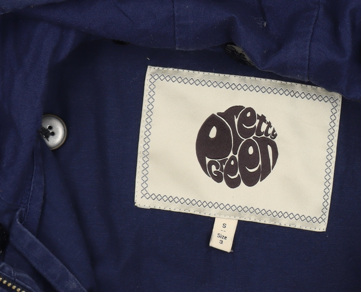 Mens UK Size S Pretty Green Blue Windbreaker Coat