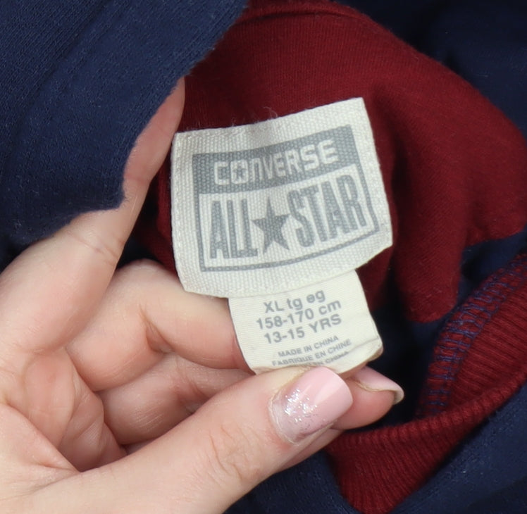 Converse All Star Boys Navy Pullover Hoodie XL 13-15 Years Cotton Blend
