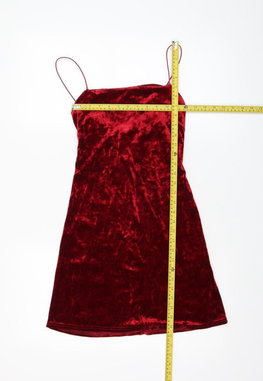 New Look Women's Red Velvet Slip Dress Size 10 Partywear