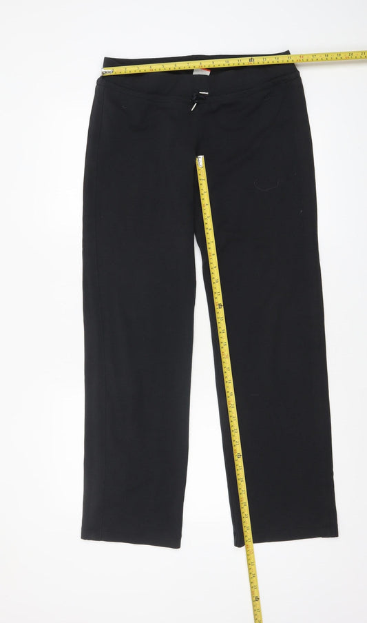 Womens UK Size M Nike Athletic Fit Track Pants Black Trousers