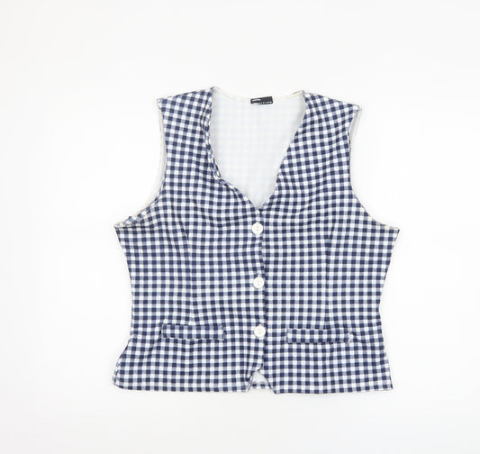 Womens UK Size L ASOS Blue Cropped Blouse