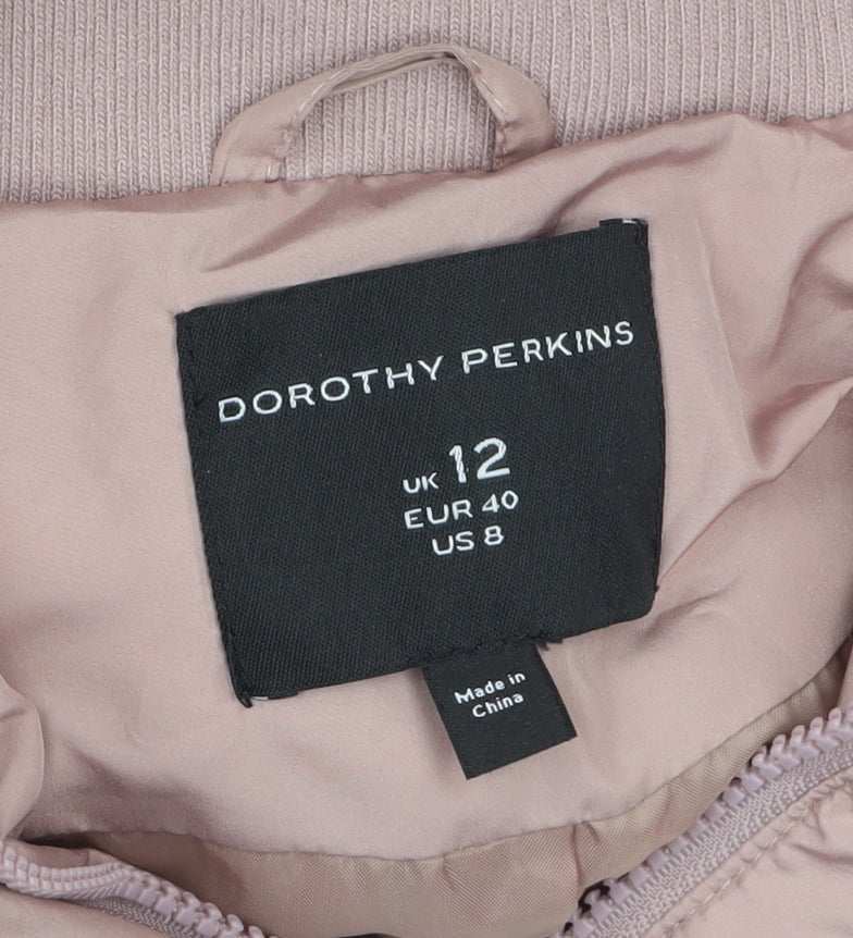 Womens UK Size 12 Dorothy Perkins Pink Puffer Jacket