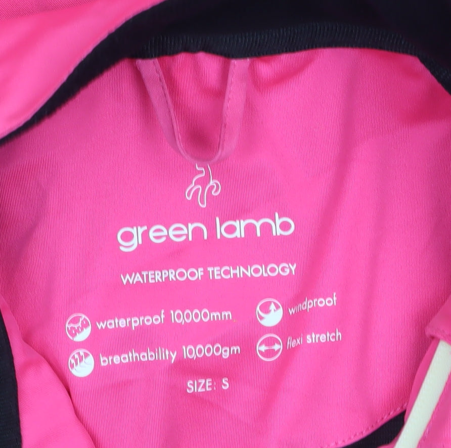 Womens UK Size S Green Lamb Pink Windbreaker Coat