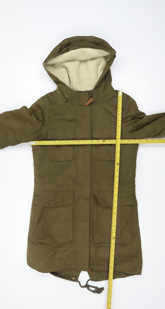 Womens UK Size XS America Today Green Parka Coat