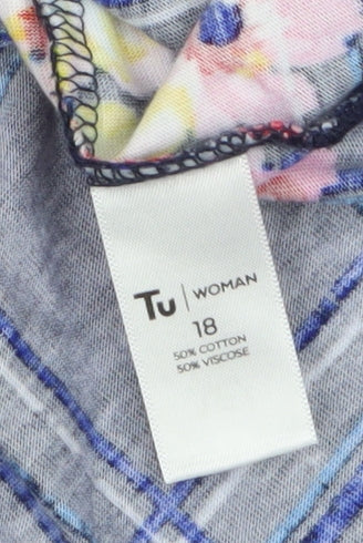 Womens UK Size 18 TU Blue Jersey T-Shirt
