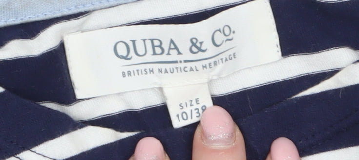 Womens UK Size 10 Quba & Co Blue Basic T-Shirt