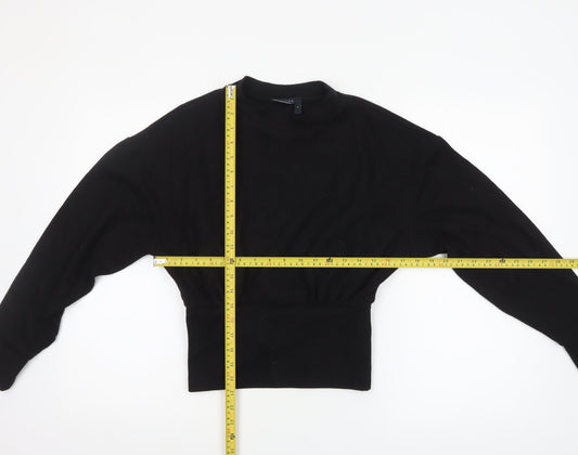 Womens UK Size S ASOS DESIGN Black Cropped T-Shirt