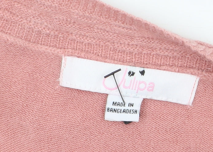 Womens UK Size 12/14 Julipa Pink Cardigan Jumper