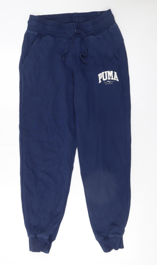 Womens UK Size XS PUMA Regular Fit Jogger Blue Trousers