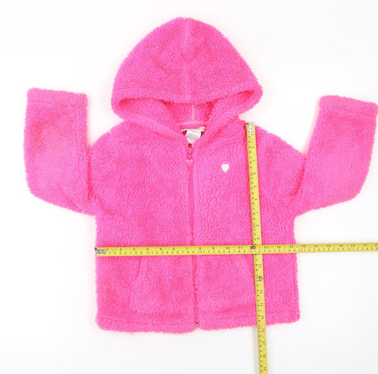 Girls UK Size 5-6 Years Nula Bug Pink Full Zip Hoodie