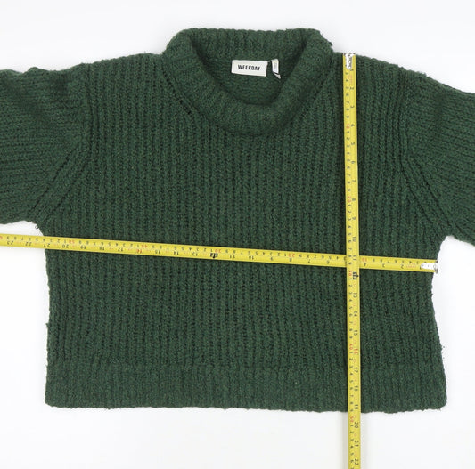 Womens UK Size M Weekday Green Pullover Jumper