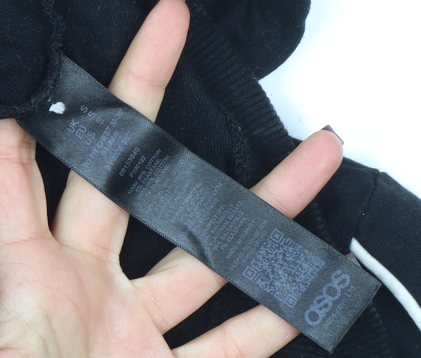 Mens UK Size S ASOS Black Pullover Hoodie