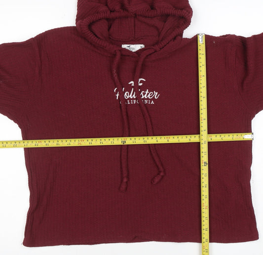 Womens UK Size M Hollister Red Pullover Hoodie