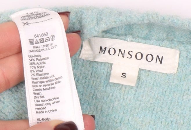 Womens UK Size S Monsoon Blue Pullover Jumper