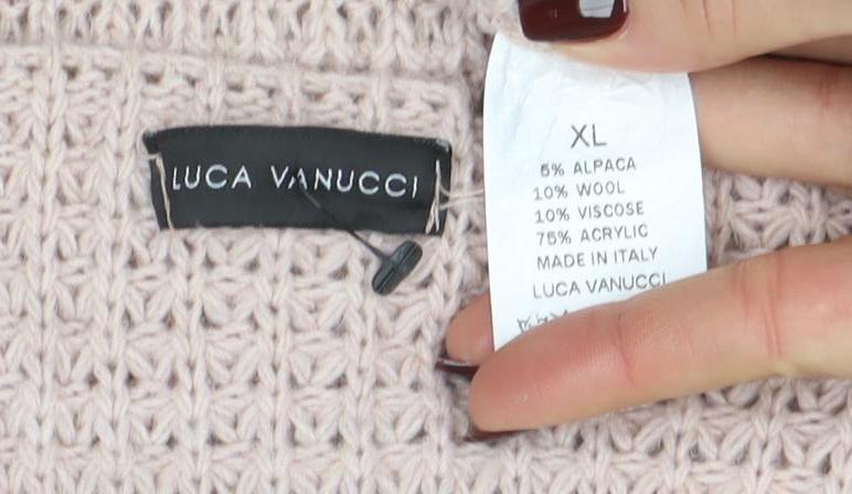 Womens UK Size XL LUCA VANNUCCI Beige Wrap Jumper