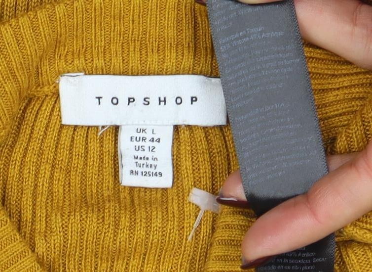 Womens UK Size L Topshop Yellow Pullover Jumper