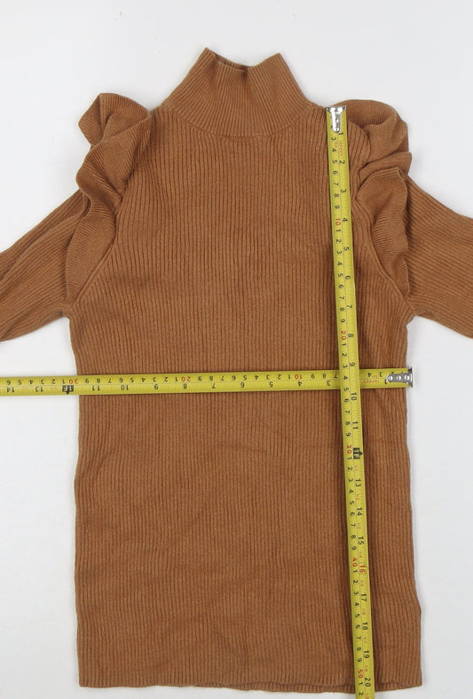 Womens UK Size 10 F&F Brown Pullover Jumper