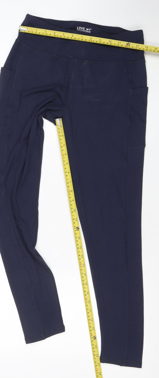 Womens UK Size M Love My Fashions Slim Fit Leggings Blue Leggings