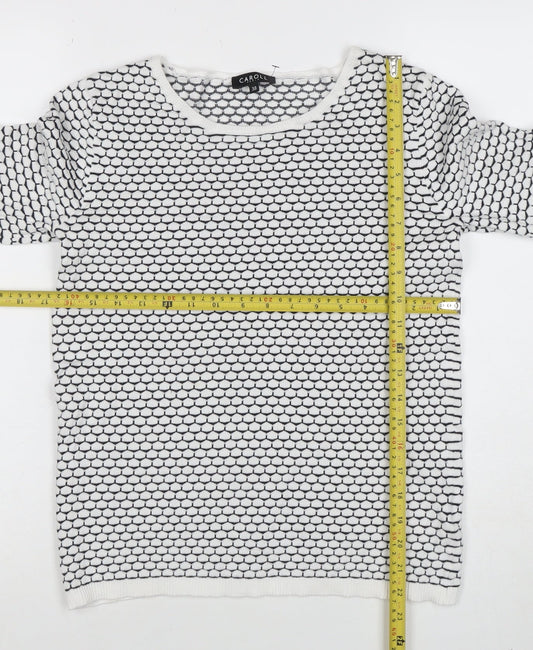 Womens UK Size 10 Caroll White Pullover Jumper