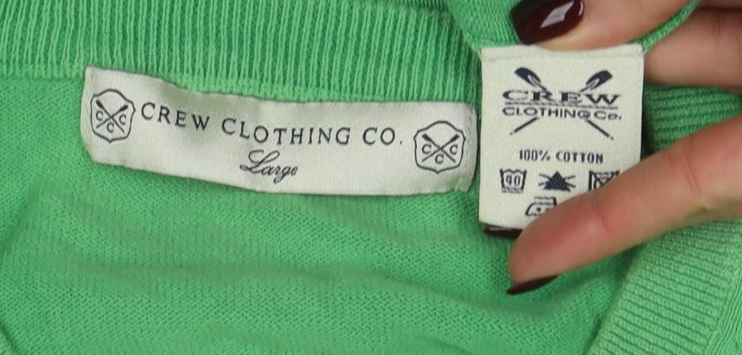 Mens UK Size M Crew Clothing Co. Green Pullover Jumper