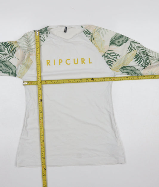 Womens UK Size 14 RIP CURL White Basic T-Shirt