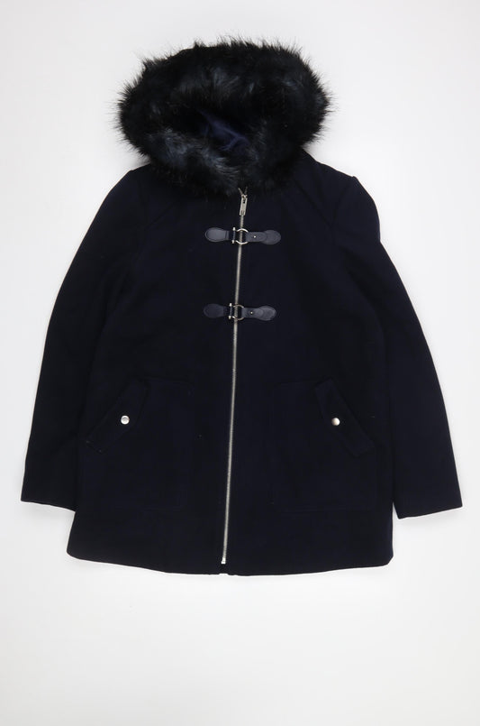 Womens UK Size 12 New Look Blue Duffel Coat