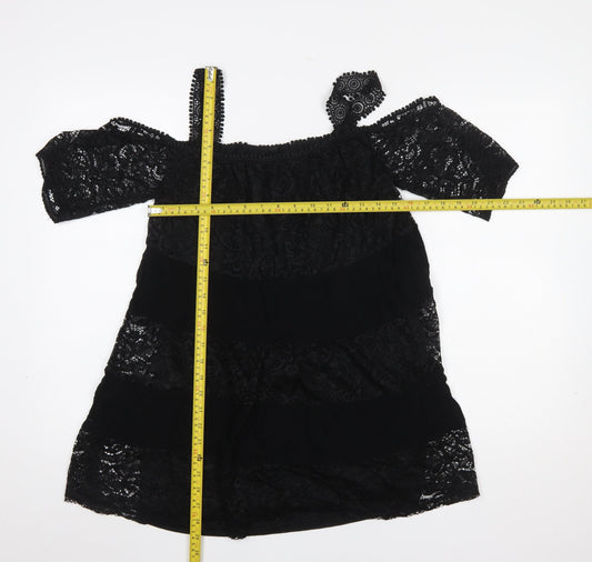 Womens UK Size 8 Topshop Black Camisole Blouse