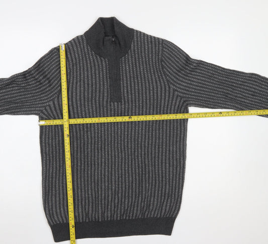 Mens UK Size S Marks and Spencer Grey 1/4 Zip Jumper