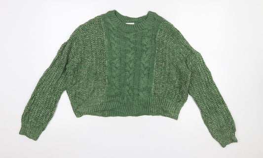 Womens UK Size M Noisy may Green Pullover Jumper