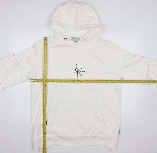 Mens UK Size M IHTEVEL White Pullover Hoodie