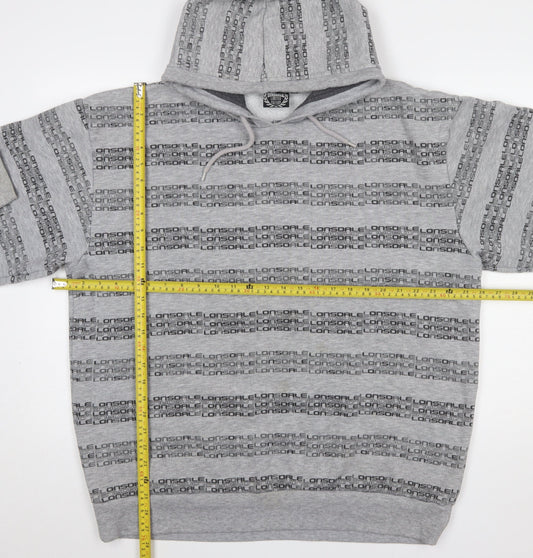 Lonsdale Men’s Grey XL Pullover Hoodie Sports Logo Print
