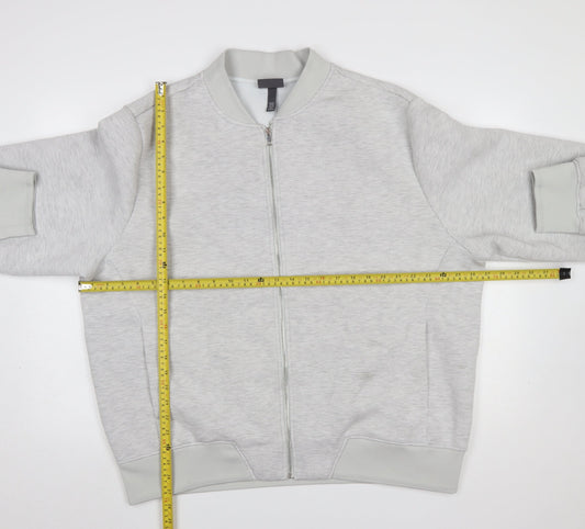 Mens UK Size 2XL H&M Grey Full Zip Sweatshirt