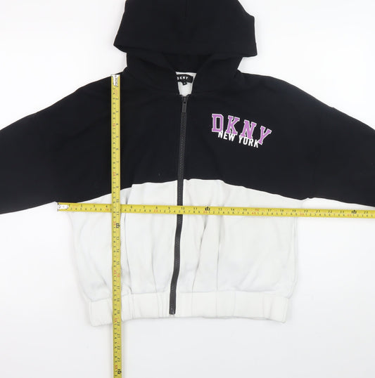Womens UK Size 10 DKNY Black Full Zip Hoodie