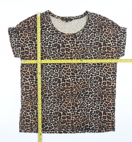 Womens UK Size S Only Brown Basic T-Shirt