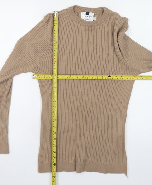 Mens UK Size S Topman Beige Pullover Jumper