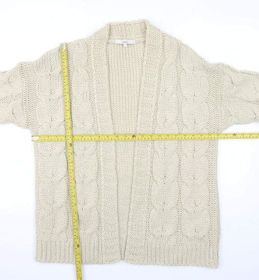 Next Women Ivory Cable-Knit Open Cardigan XS Acrylic Winter Jumper