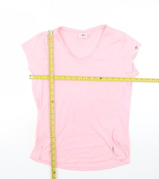 Womens UK Size 12 Lee Cooper Pink Basic T-Shirt
