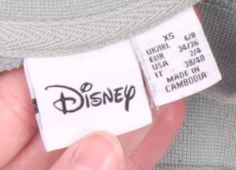 Womens UK Size XS Disney Green Pullover Sweatshirt