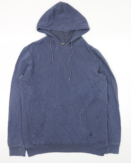 Mens UK Size M Rich Honey Blue Pullover Hoodie