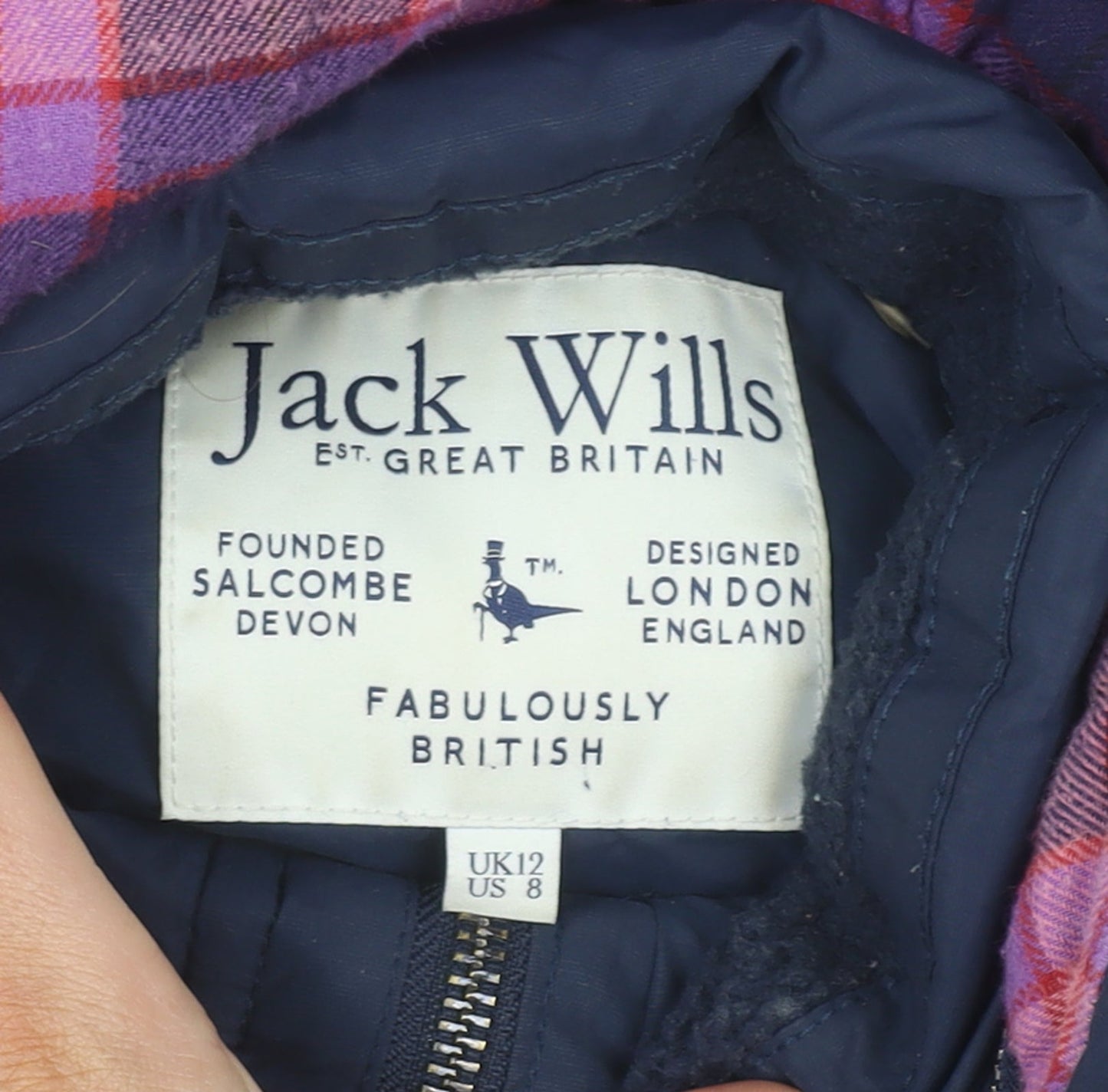 Womens UK Size 12 Jack Wills Blue Puffer Jacket