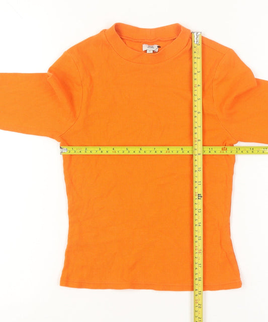 Womens UK Size 8 River Island Orange Basic T-Shirt