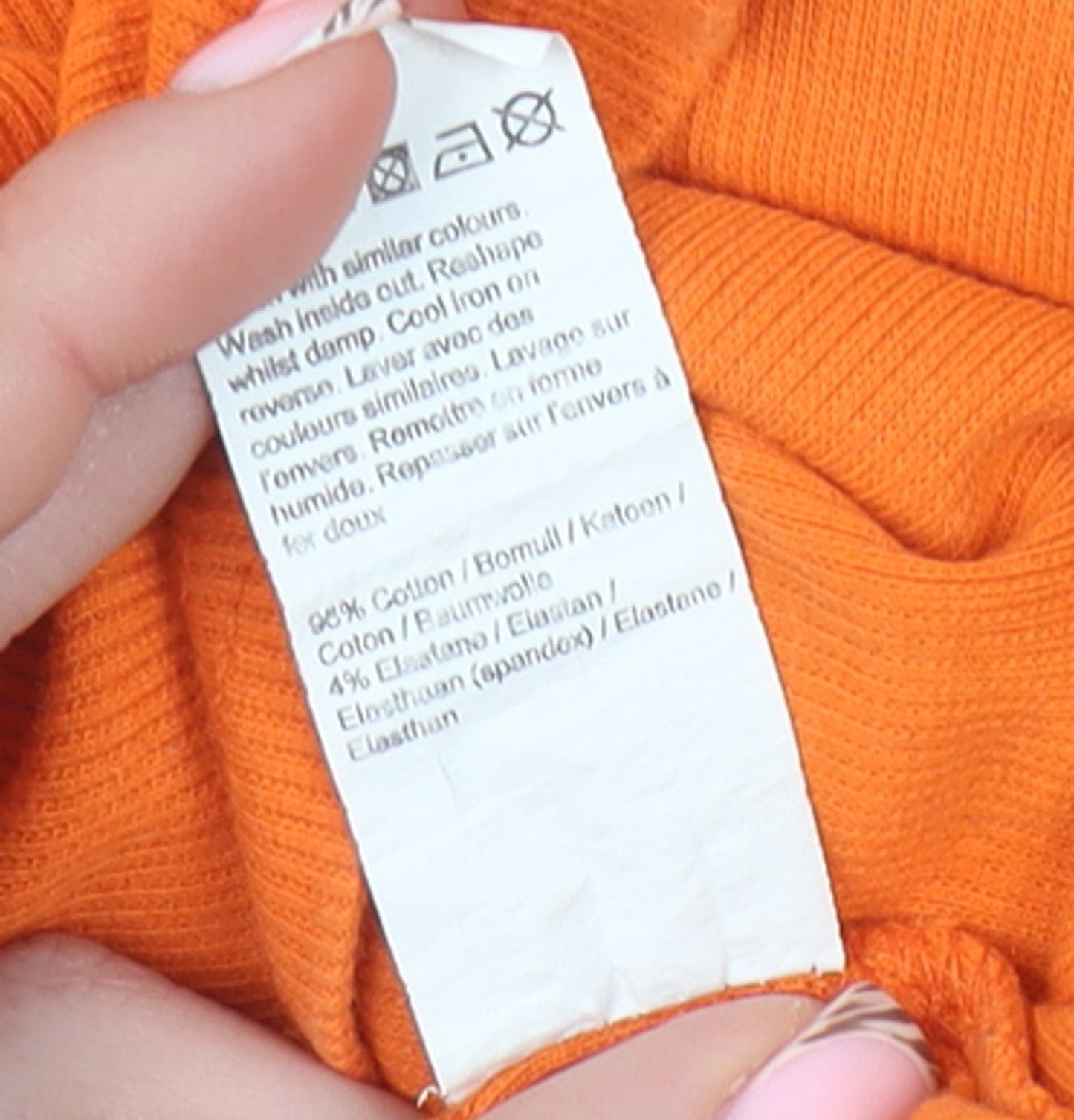Womens UK Size 8 River Island Orange Basic T-Shirt