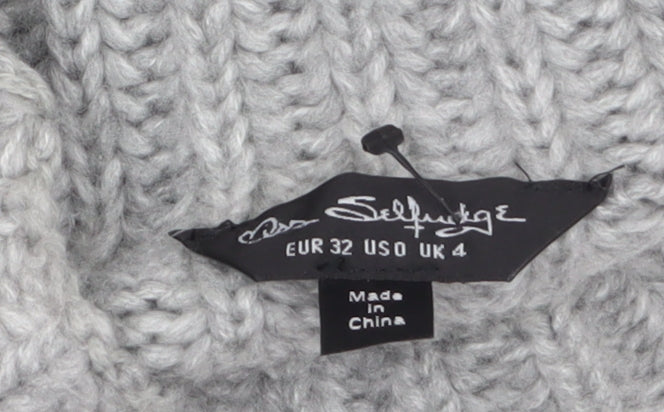 Womens UK Size 4 Miss Selfridge Grey Basic Button-Up
