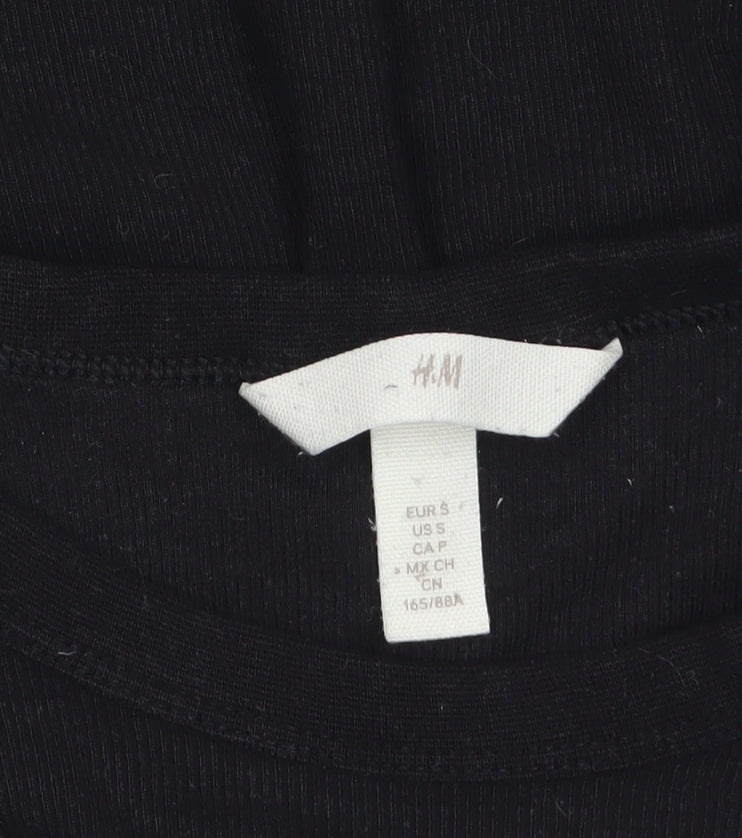 Womens UK Size S H&M Black Basic T-Shirt
