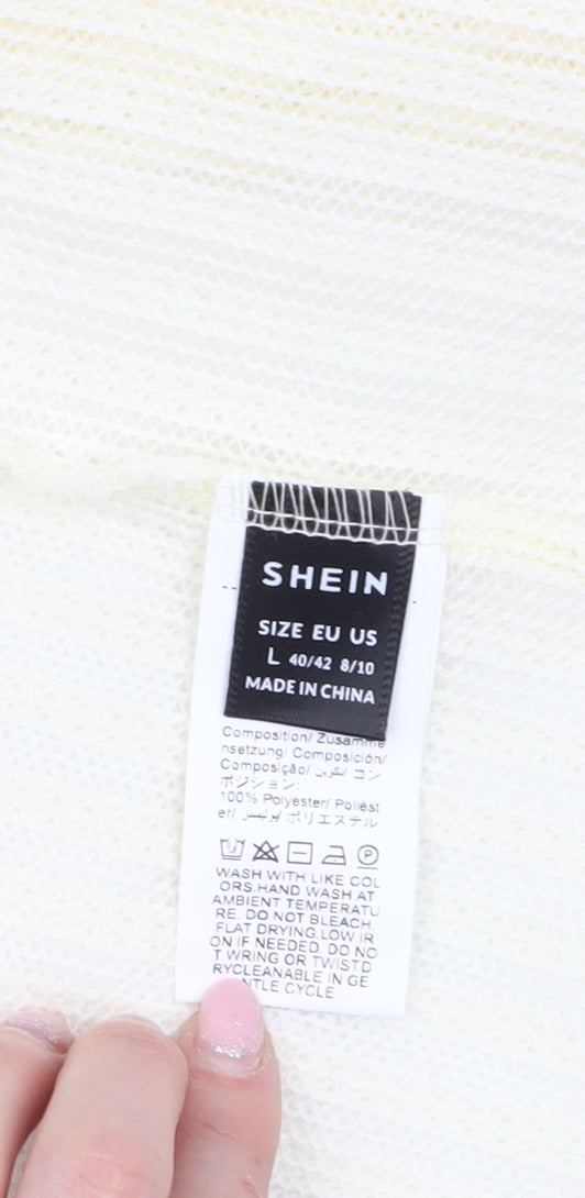 Womens UK Size L SheIn Ivory Cardigan Jumper