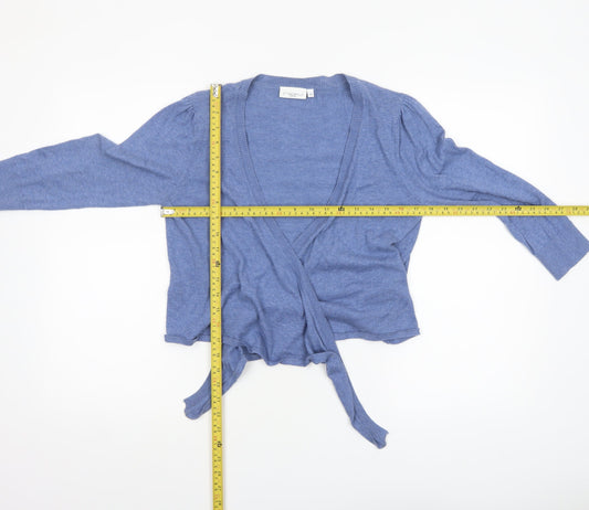 Womens UK Size 14 New Look Blue Wrap Jumper