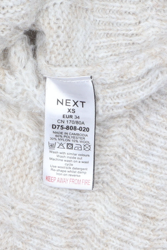 Womens UK Size XS NEXT Beige Pullover Jumper